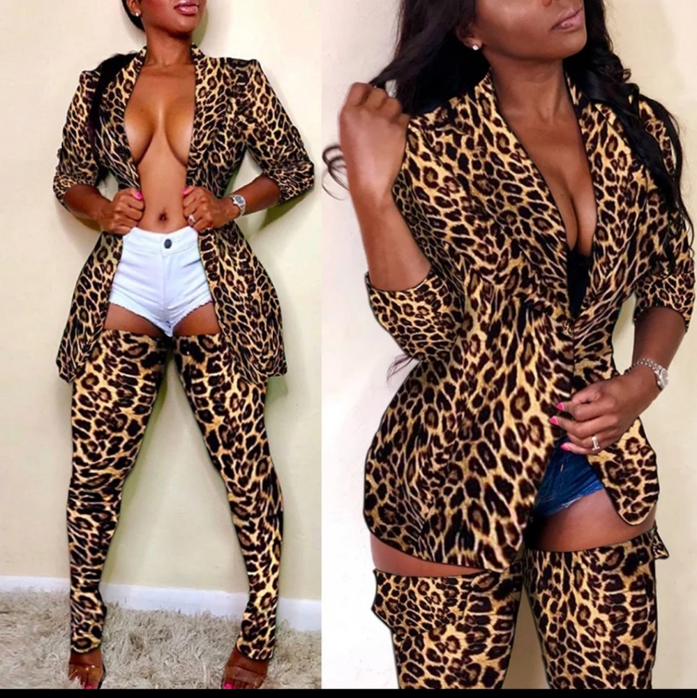 Leopard Print Jacket and Leggins